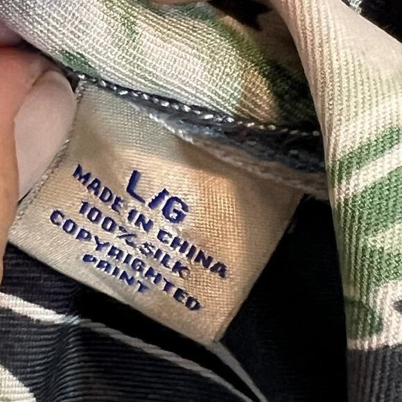 Tommy Bahama Hawaiian Shirt Silk Tropical Short Sleeve Floral Large - Picture 6 of 7